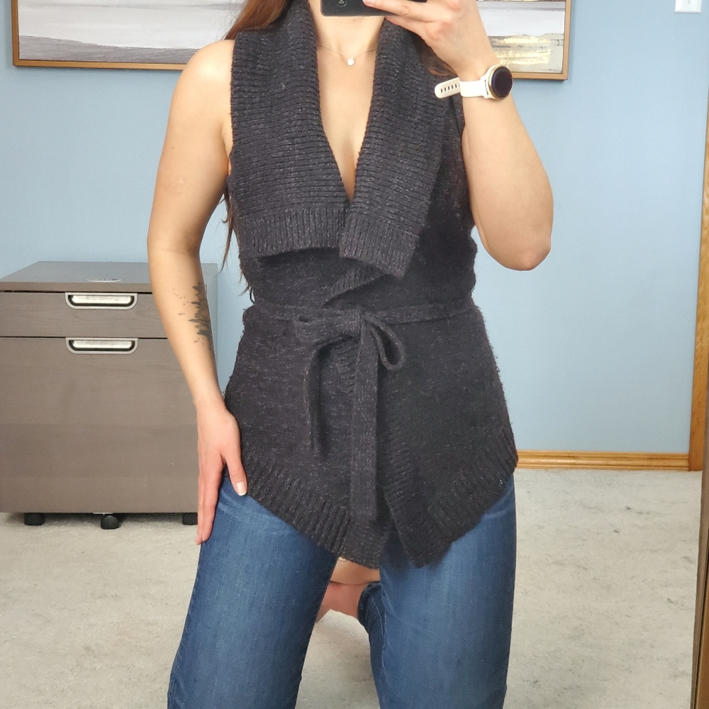 Classiques Entier Wool / Alpaca Blend Sleeveless Belted Sweater